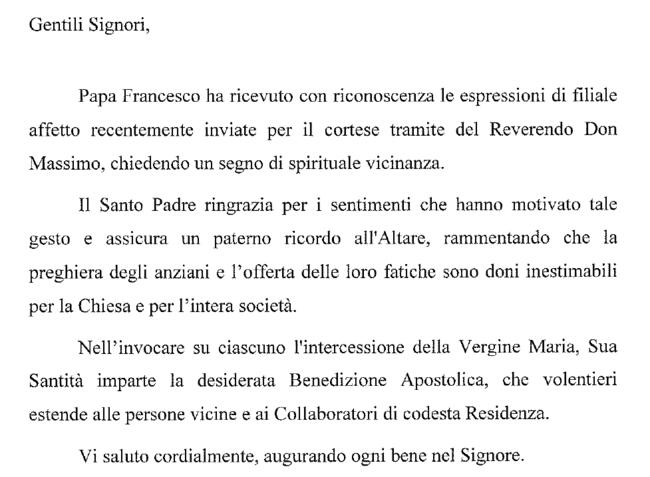 Lettera Papa